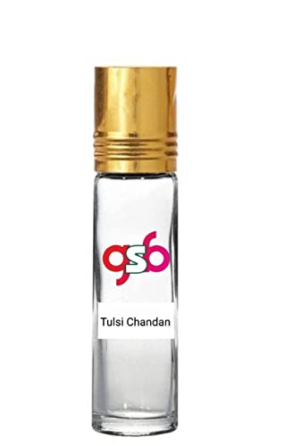 Pure Natural Tulsi Chandan Attar Perfume Oil - Alcohol-Free, Long-Lasting & Undiluted Fragrance for Aromatherapy & Meditation (8ml + Free Empty Bottle) | Perfect for Spiritual Healing, Yoga & Home Scenting