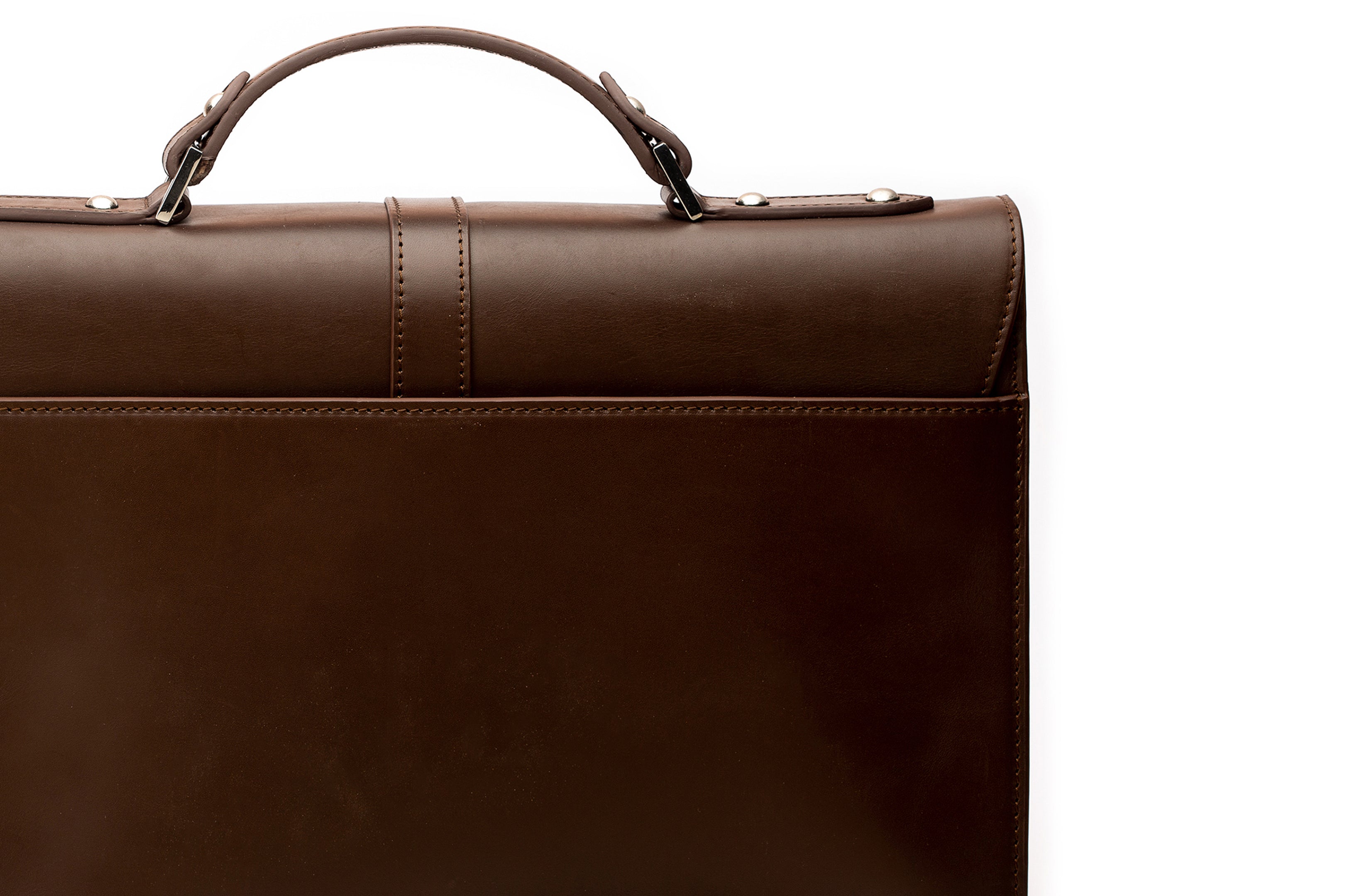 Premium Genuine Leather Laptop Briefcase for Business Professionals - Dark Brown - Perfect for Office, Travel & Executive Meetings