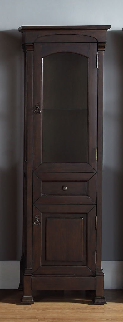 Brookfield Linen Cabinet - Burnished Mahogany Finish | Stylish Storage for Bedroom, Bathroom & Hallway Organization