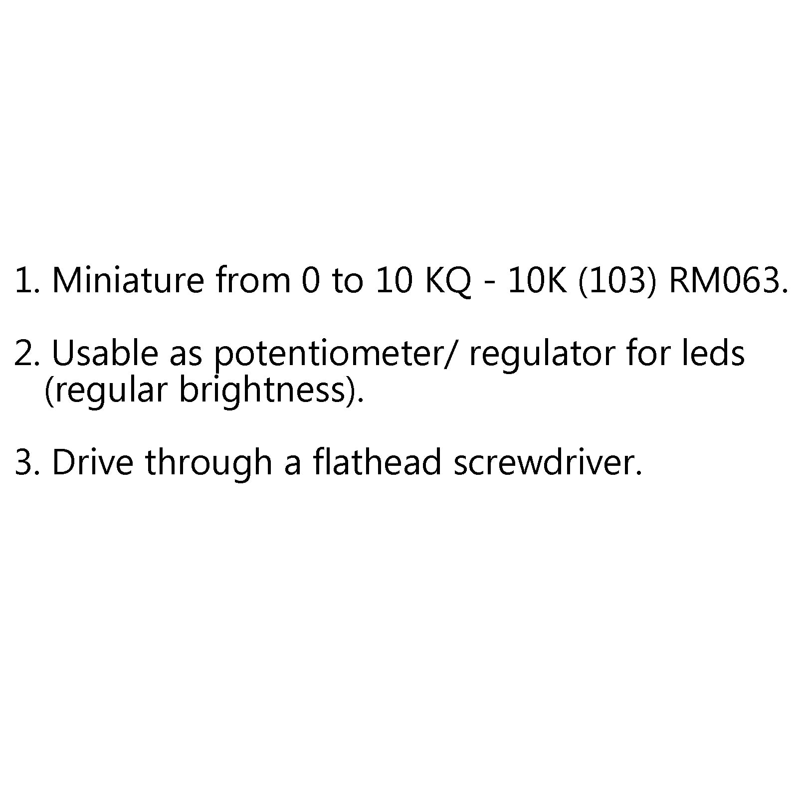100Pcs 10K Ohm (103) RM063 Trimmer Potentiometer Variable Resistors for Audio Equipment, DIY Electronics & Circuit Board Adjustments