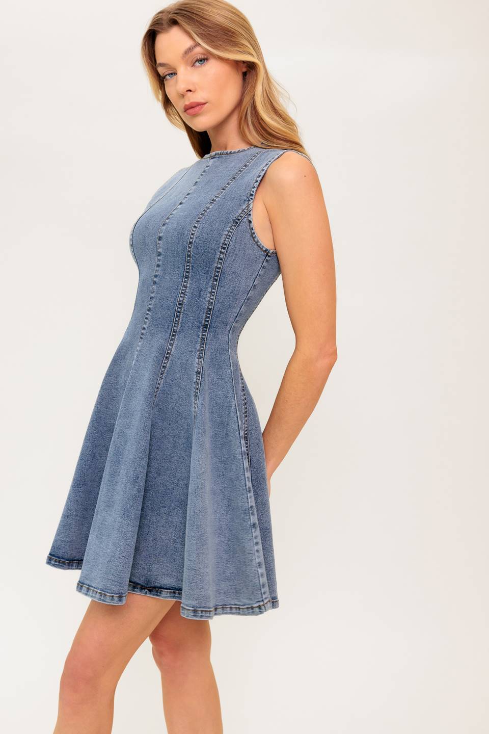 CAUGHT IN THE MOMENT Acid Wash Denim Mini Dress - Perfect for Casual Outings, Parties & Summer Fashion