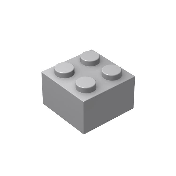 Light Gray 2x2 Lego-Compatible Building Bricks - 50 Piece Set for Creative Construction, DIY Projects & Kids Educational Toys