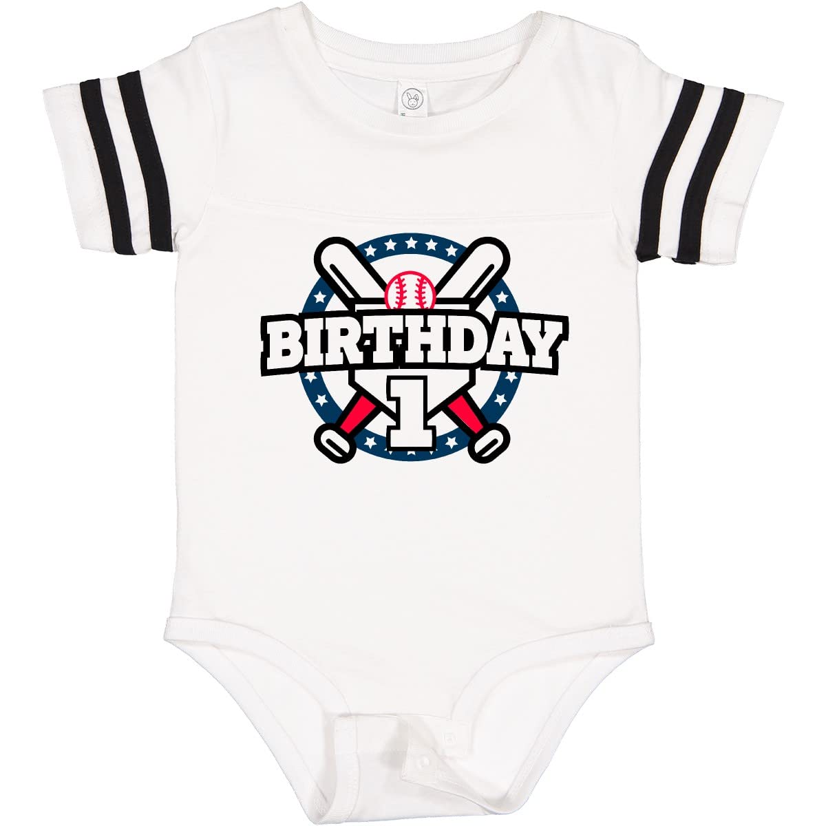 Inktastic Baseball Birthday 1 Baby Bodysuit - Cute Baseball Themed Onesie for Newborns & Infants - Perfect for Birthday Parties, Baby Showers & Baseball Fan Gifts