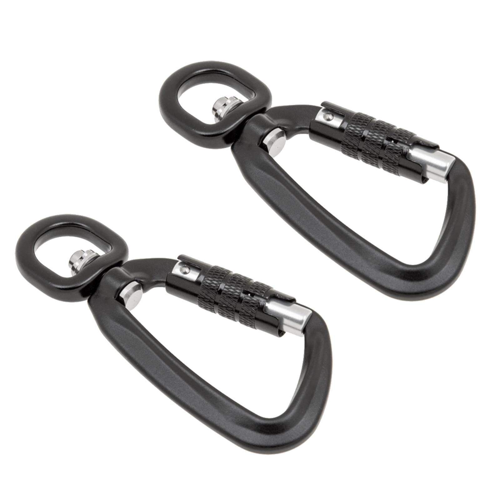 Self Locking Carabiner Clip - Heavy Duty D-Ring Keychain Hook with Rotating Ring for Outdoor Gear, Hiking, Camping, Hammocks & Backpack Accessories | Perfect for Keys, Dog Leashes, Tools & Equipment Organization