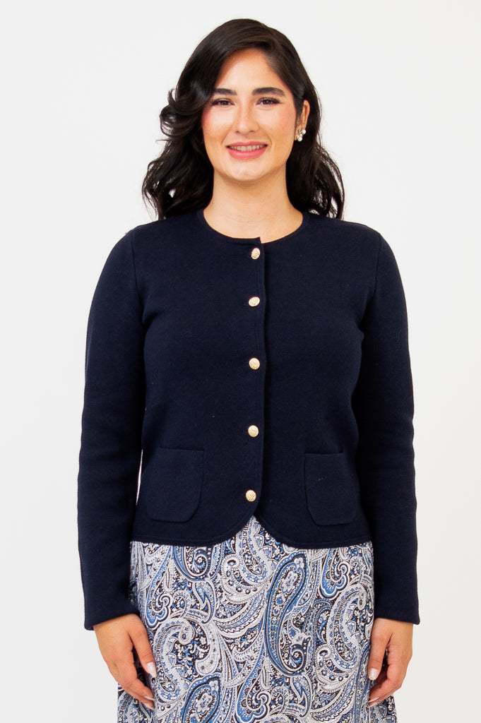 Amira Navy Blue Cotton Sweater for Women - Cozy & Comfortable Pullover for Casual Wear, Office, and Fall Outfits
