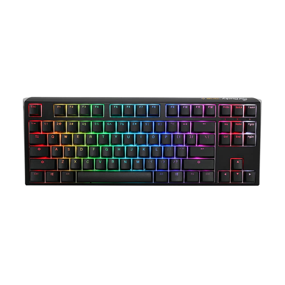 Ducky One 3 TKL Classic Hotswap RGB Mechanical Keyboard - Cherry MX Blue Switches for Gaming & Typing | Compact Tenkeyless Design for PC & Mac | Perfect for Esports, Office Work & Programming
