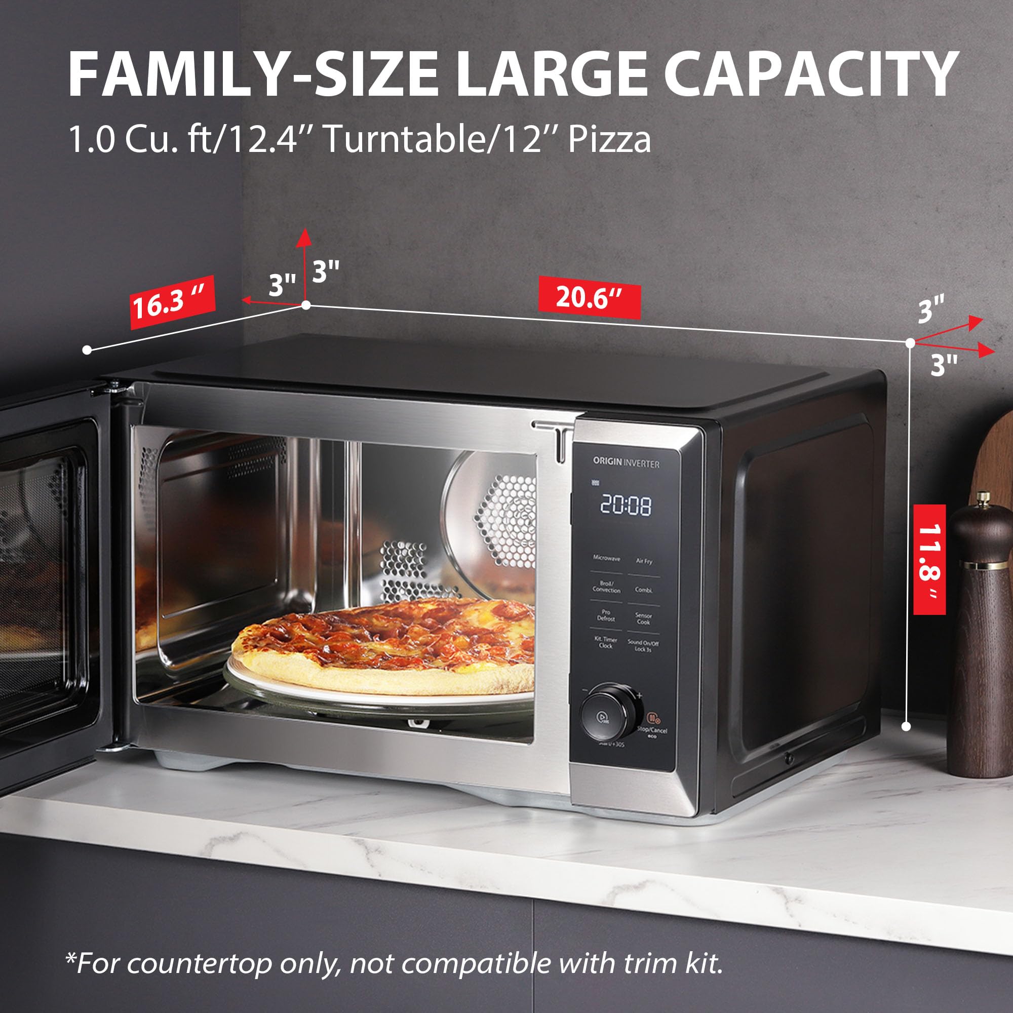 TOSHIBA 1.0 cu.ft Countertop Microwave Oven with Air Fryer Combo - 1000W Inverter Convection Microwave, Broil Function, Speedy Combi, Even Defrost, Humidity Sensor, Mute, 27 Auto Menus - Stainless Steel - Perfect for Small Kitchens, Dorms & Apartments