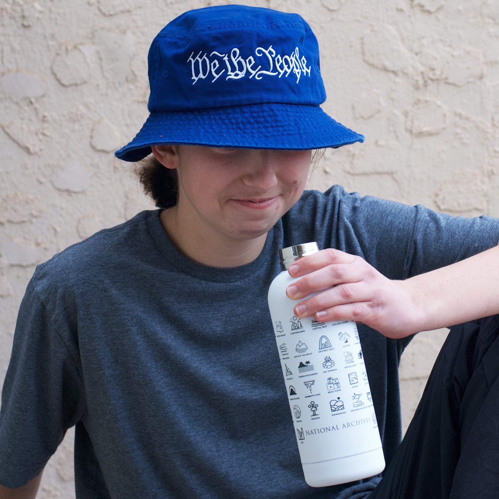 We the People Royal Blue Bucket Hat for Men & Women - Adjustable Cotton Sun Hat for Outdoor Activities, Beach, Fishing, and Summer Fashion