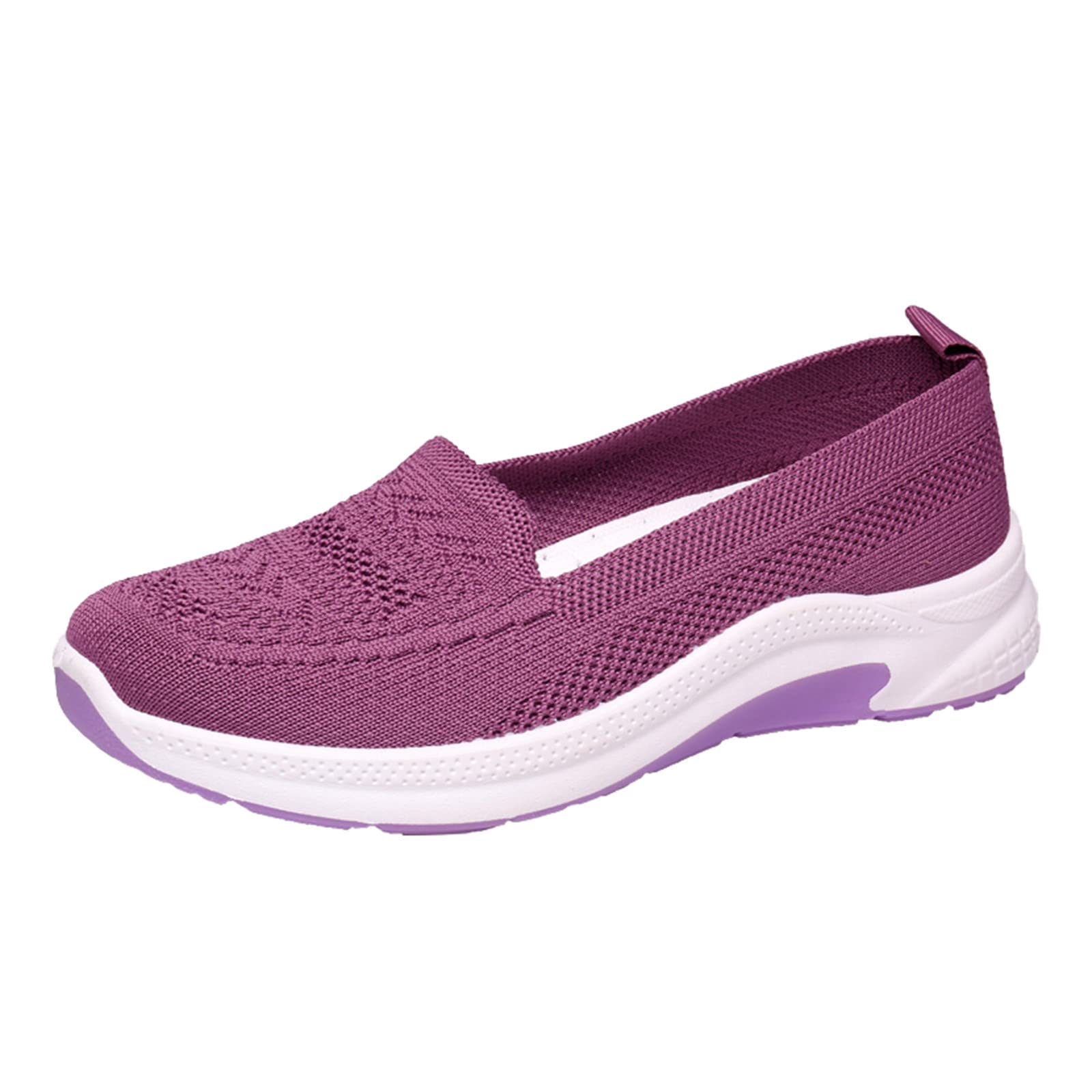 Women's Slip-On Fly Woven Mesh Casual Shoes - Breathable Transparent Sandals for Walking, Tennis & Everyday Wear | Comfortable Heels for Summer Outings & Beach Activities