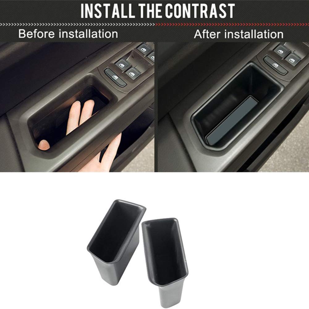 Volkswagen VW Atlas 2018-2022 Car Door Handle Organizer Tray - 2PCs Interior Storage Box for Front & Rear Doors | Dashboard Accessories | Perfect for Road Trips & Daily Commute