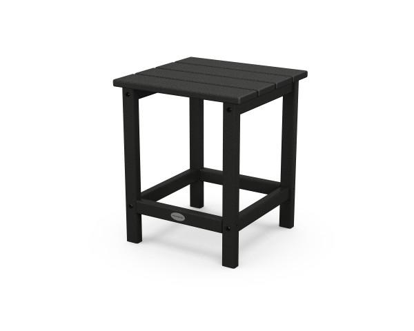 Polywood Black Long Island 18-Inch Outdoor Side Table - Durable Recycled Plastic Patio Furniture for Poolside, Deck, or Garden Use