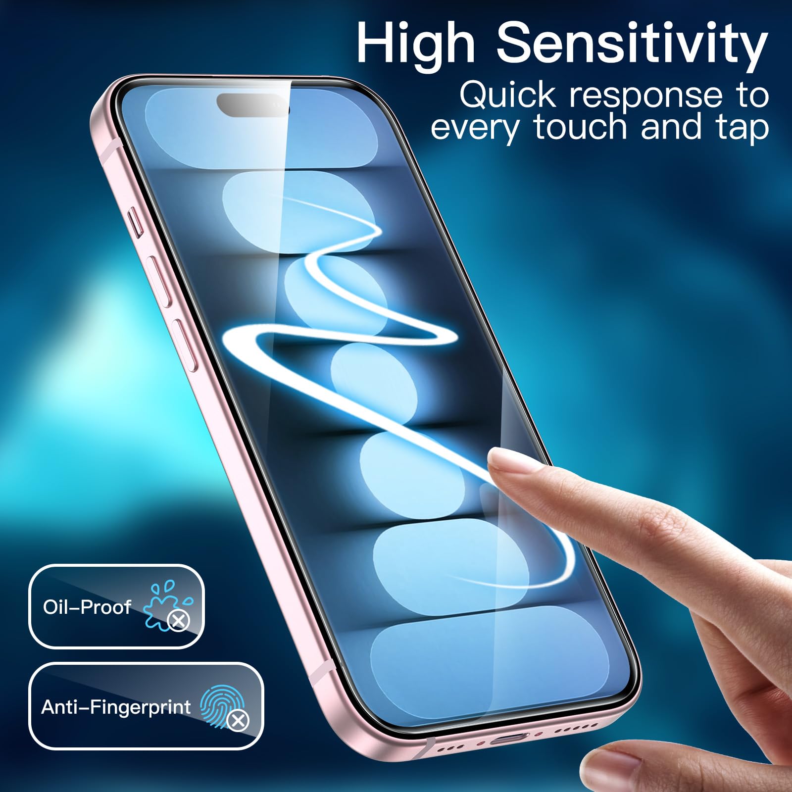 JETech Tempered Glass Screen Protector for iPhone 15 6.1-Inch with Camera Lens Protector - 3 Pack, HD Clear, Bubble-Free, Easy Installation Tool - Perfect for Everyday Use, Travel & Work Protection