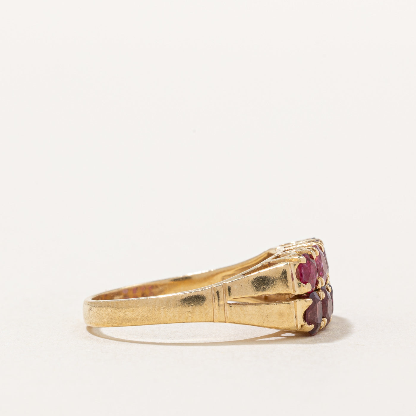 1.28ctw Double Row Ruby Cocktail Ring - Size 5.5 | Elegant Statement Jewelry for Women | Perfect for Parties, Weddings & Special Occasions