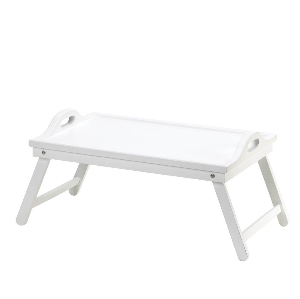 White Folding Tray - Portable Table for Bed, Sofa & Outdoor Use