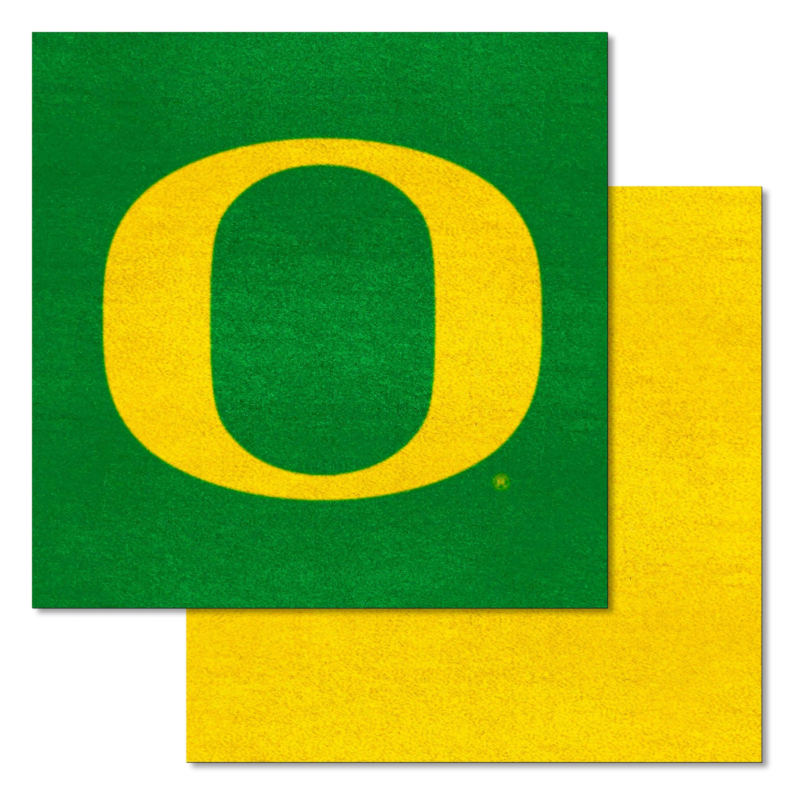 FANMATS 11936 Oregon Ducks Team Carpet Tiles - 45 Sq Ft | NCAA College Sports Fan Decor | Durable Flooring for Game Rooms, Dorm Rooms & Man Caves