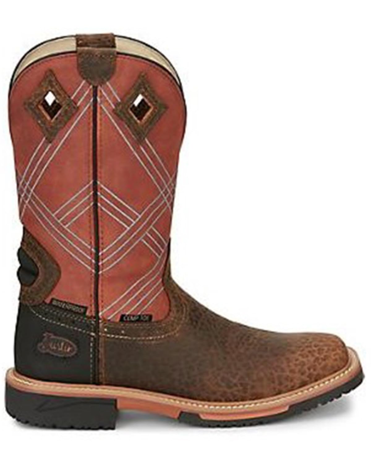 Justin Men's Dalhart Safety Toe Work Boots - Steel Toe, Slip Resistant, Waterproof for Construction, Warehouse & Outdoor Work
