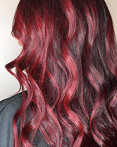 Vibrant AASA Set of 2 Red Curly Hair Streaks for Women & Girls - Perfect for Cosplay, Parties & Fashion Highlights | Heat Resistant Synthetic Hair Extensions