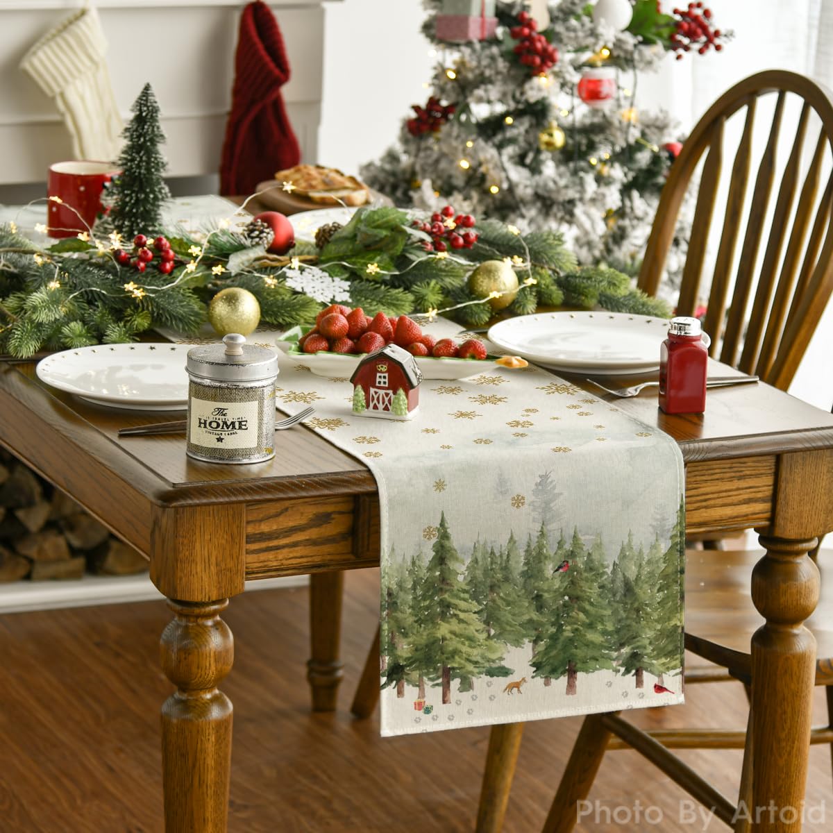 Artoid Mode Christmas Snowflake Table Runner - 13x120 Inch Holiday Dining Decor for Kitchen, Home & Outdoor Parties | Perfect for Festive Gatherings & Seasonal Celebrations