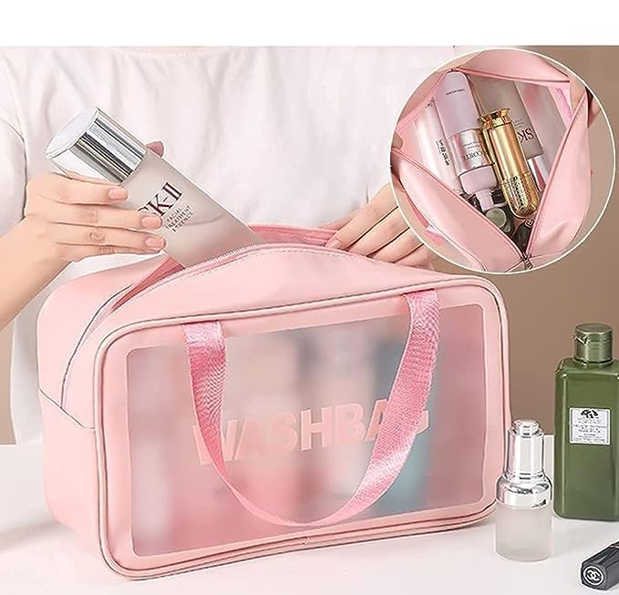 Waterproof Travel Toiletry Bag for Women - Portable Cosmetic Makeup Organizer with Zipper, Multipurpose Wash Pouch for Home & Travel | Perfect for Gym, Camping, and Vacation Packing