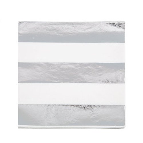 Elegant Silver Striped Napkins - 30 Count Premium Party Table Decor for Weddings, Birthdays & Special Events - Perfect for Dinner Parties, Bridal Showers & Holiday Celebrations