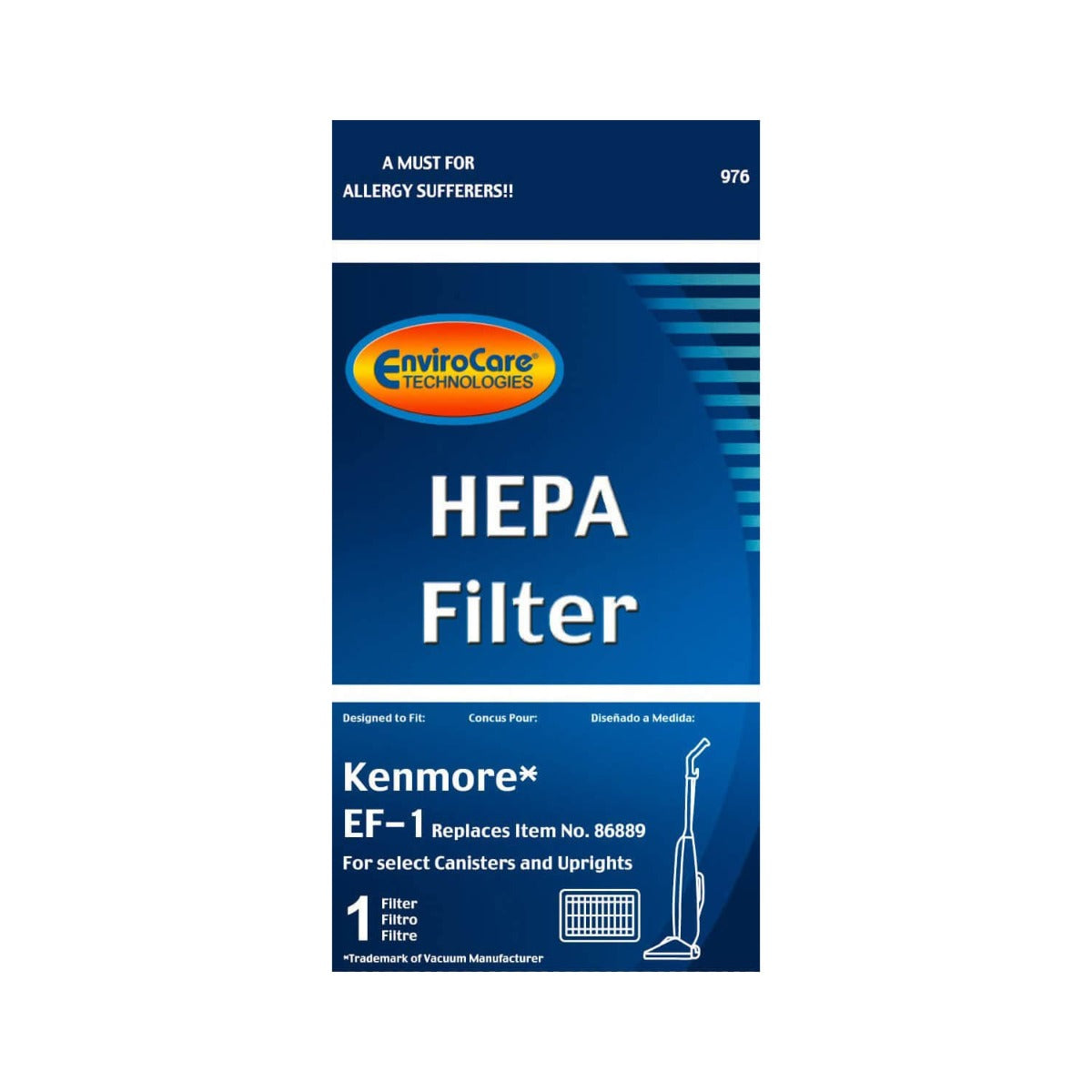 Kenmore EF1 HEPA Air Filter Replacement by EnviroCare - Compatible with Kenmore Air Purifiers - Perfect for Home, Office & Allergy Relief