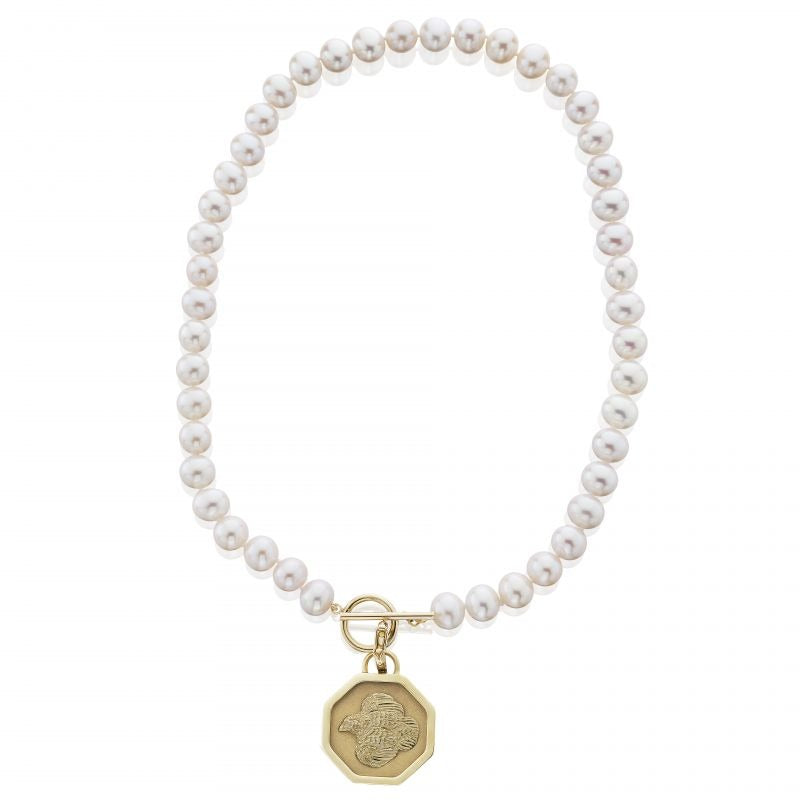 14K Gold Pearl Toggle Necklace for Women - Elegant Dainty Pearl Jewelry Gift for Birthday, Anniversary & Valentine's Day - Perfect for Weddings, Parties & Special Occasions