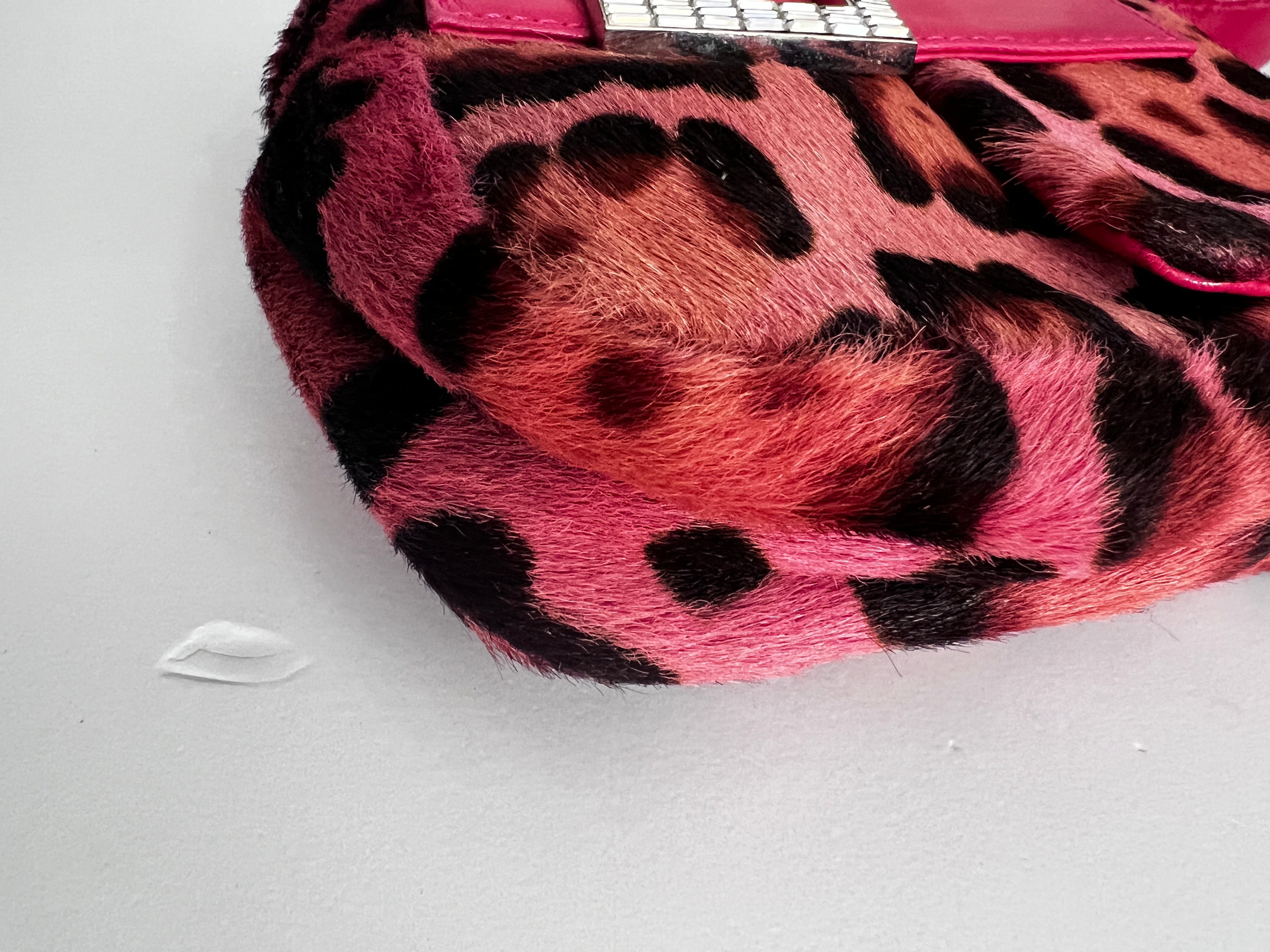 Fendi Cheetah Print Pony Hair Mini Crossbody Bag for Women - Stylish Luxury Purse for Parties, Night Out & Special Occasions