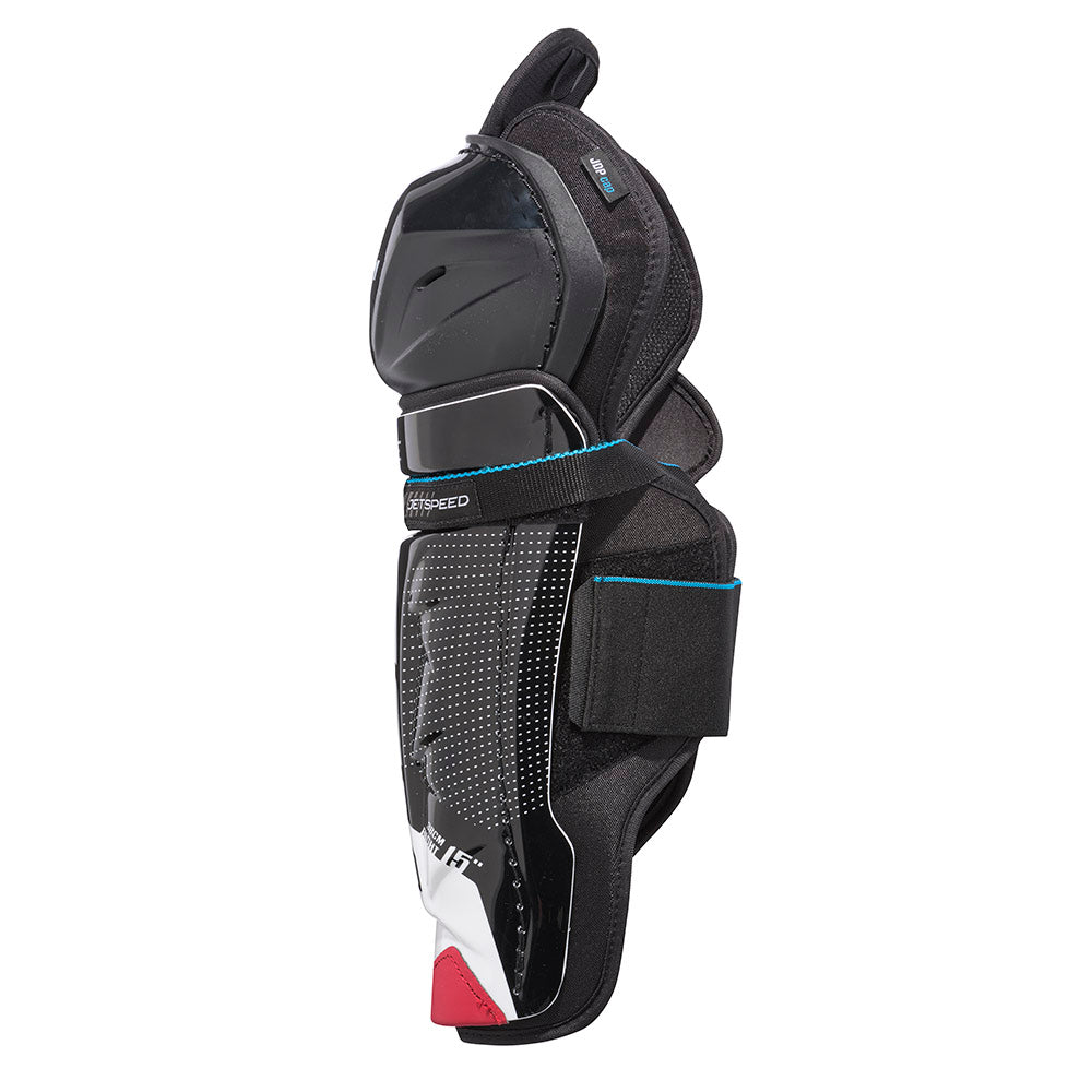 CCM Jetspeed Vibe 2023 Junior Ice Hockey Shin Guards - Protective Youth Hockey Gear for Skating & Training - Perfect for Ice Rink Practice & Games
