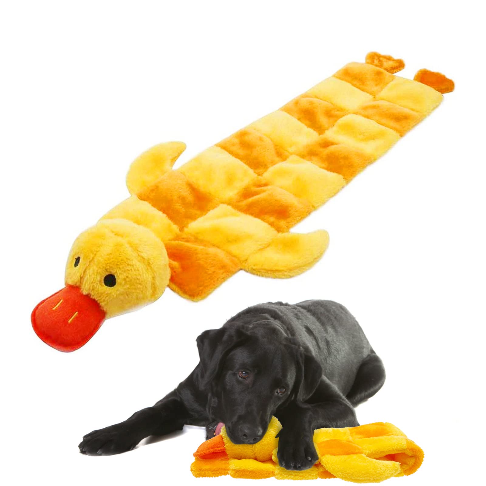 Mihachi 16 Pack Squeaky Dog Toys - No Stuffing Plush Chew Toys for Small Medium Large Dogs - Durable Duck Squeaker Mat for Puppies & Adult Dogs - Perfect for Playtime, Training & Teething Relief