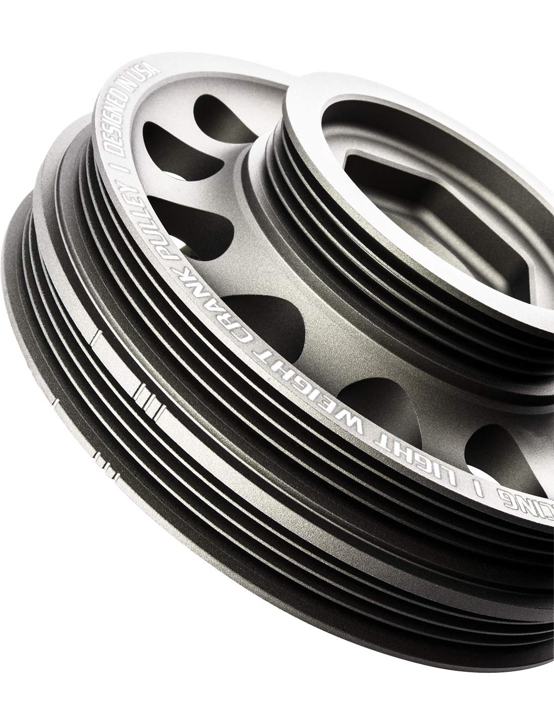 VMS Racing Lightweight Billet Aluminum Crankshaft Pulley for 1996-2000 Honda Civic SOHC 1.6L D15/D16 & Acura EL Engines - OEM Size (Same Belt Fitment) - Performance Upgrade for Street Racing & Engine Efficiency