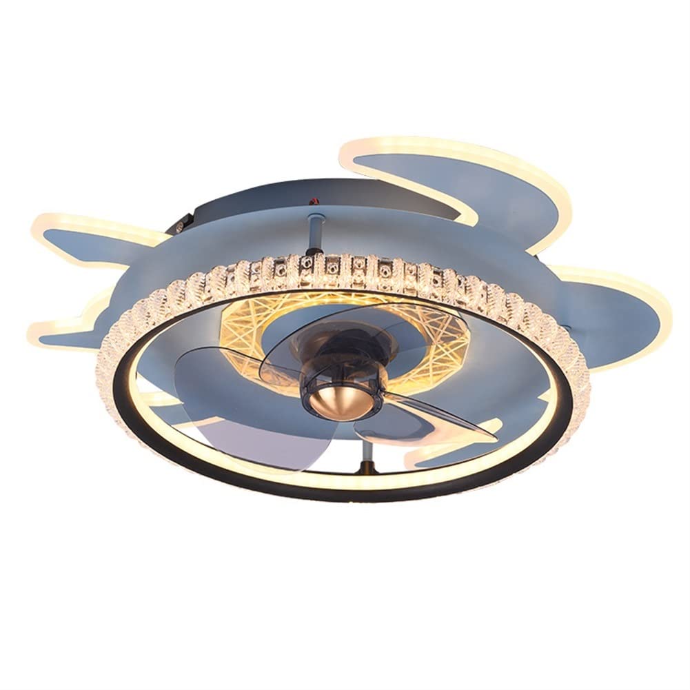 Kids Ceiling Fan with LED Lights - 55CM Turtle Design, Eye Protection, Quiet Invisible Fan for Bedroom, Nursery & Living Room - Perfect for Kids' Rooms, Playrooms & Home Decor