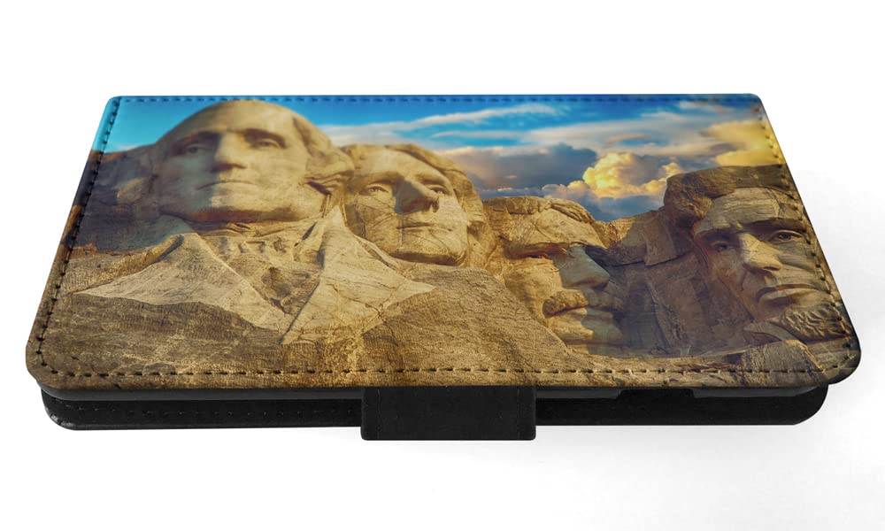 Mount Rushmore Face Flip Wallet Phone Case for Apple iPhone X & Xs - Multicolor Design | Stylish & Protective Cover for Everyday Use & Travel