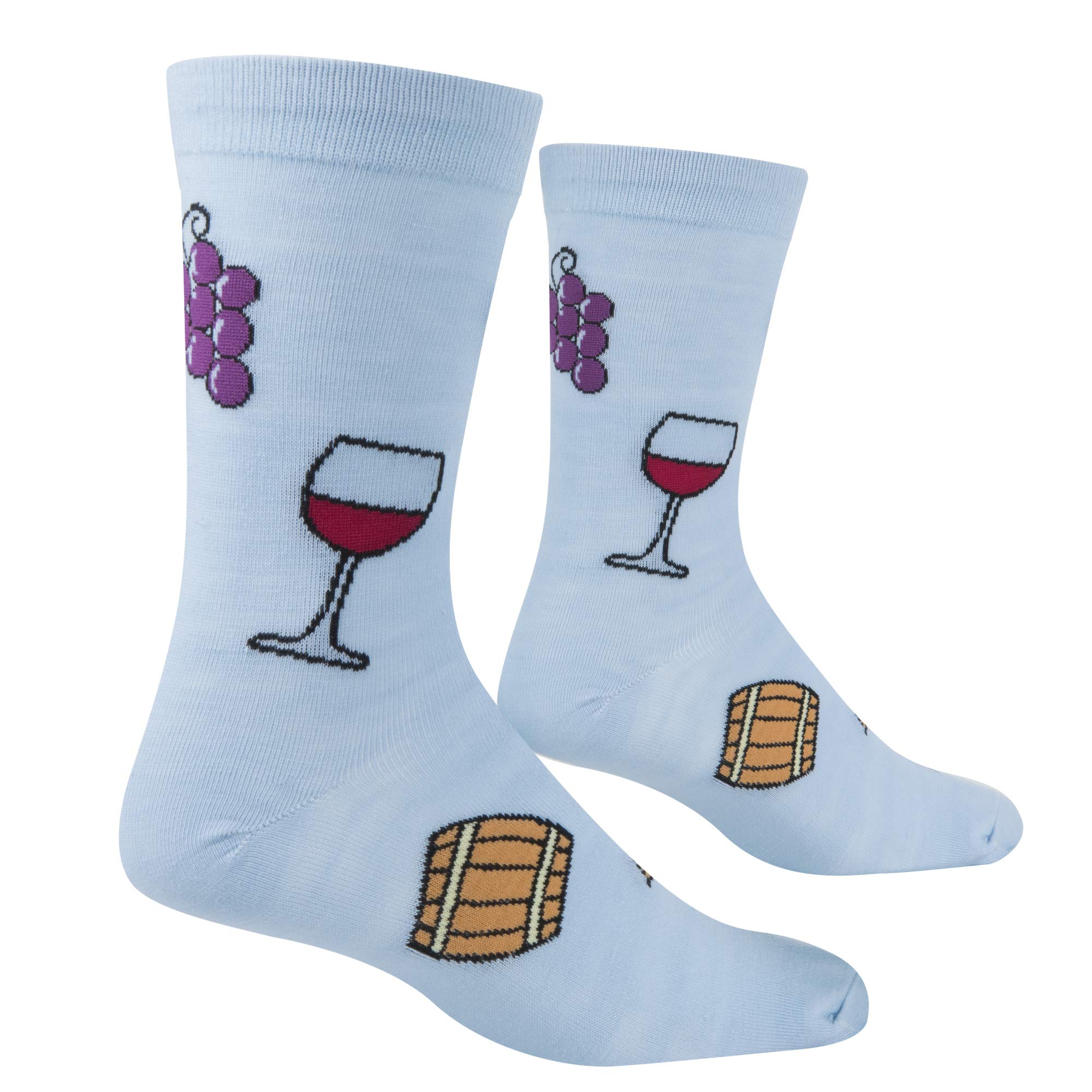 Funny Women's Crazy Socks - Coffee & Wine Themed Crew Socks with Colorful Prints | Perfect Gift for Coffee Lovers & Wine Enthusiasts | Great for Office, Parties & Relaxing at Home