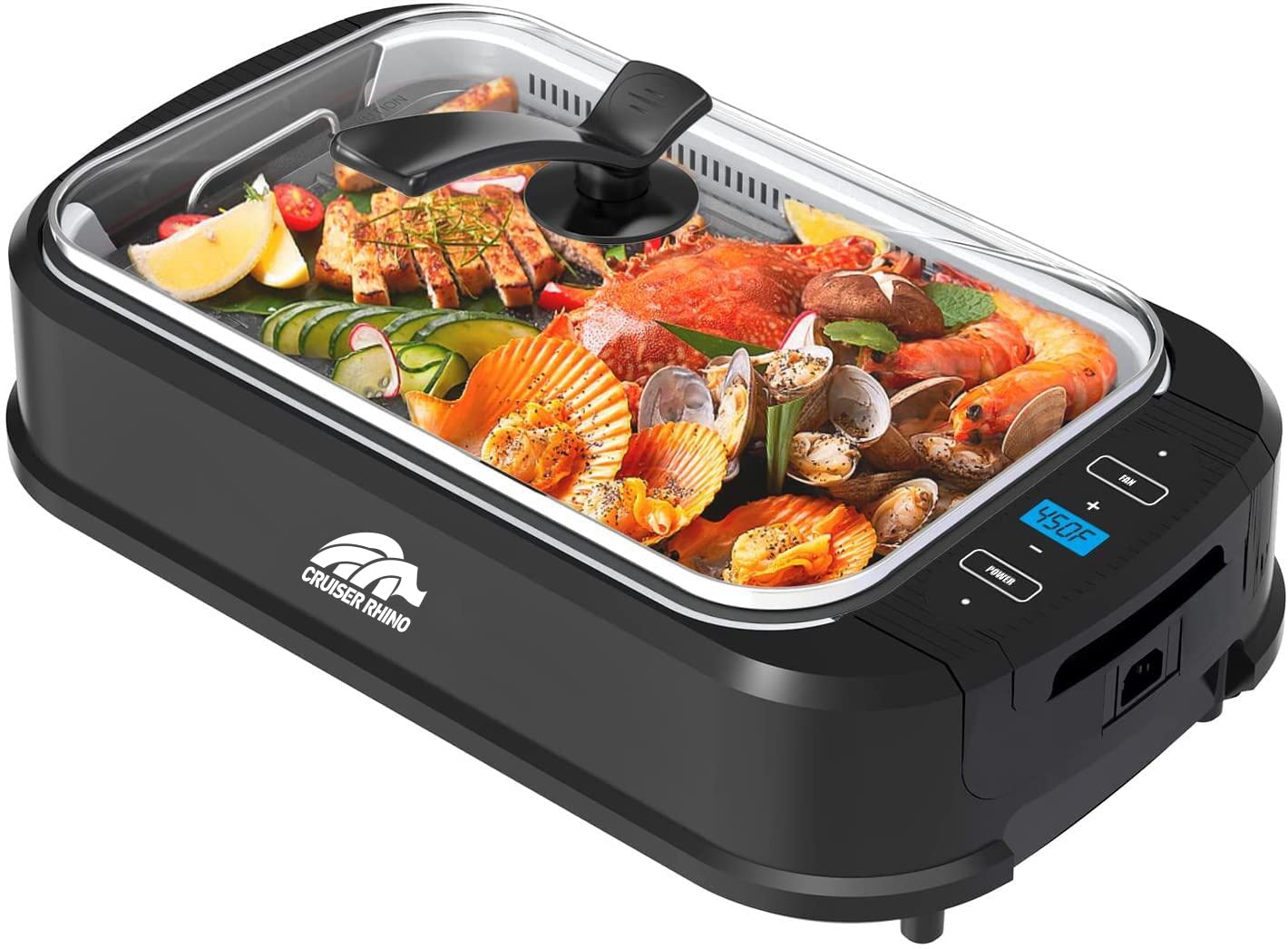 Portable Rhino Cruiser Electric Outdoor Grill for Camping, Picnics, Backyard BBQs & Tailgating – Fast Heating & Easy Cleanup