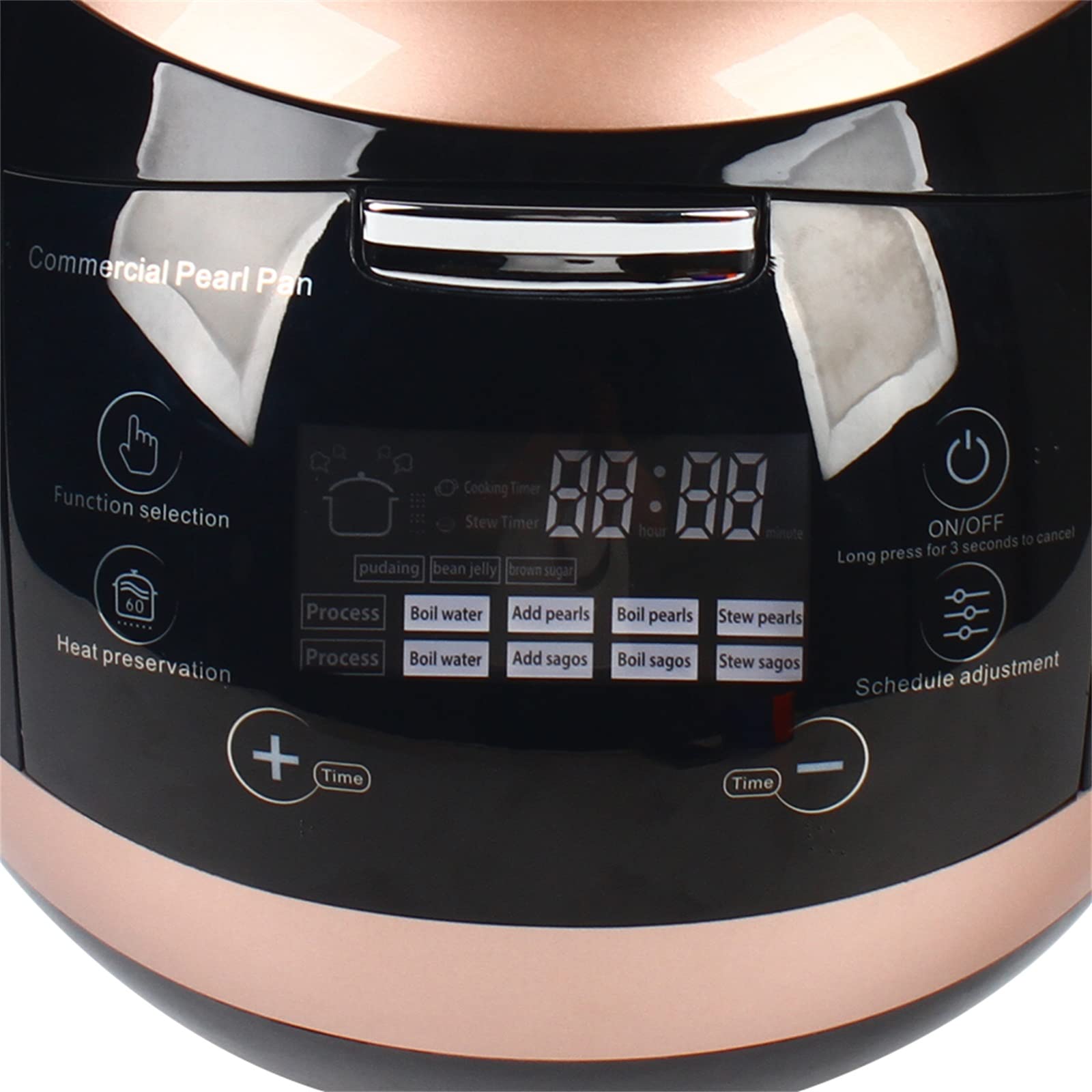 Commercial Automatic Pearl Pot 5L 860W Boba Cooker with Touchscreen - Tapioca Pearl Maker for Bubble Tea, Milk Tea, Sago - Perfect for Restaurants, Tea Shops, Cafes & Home Use