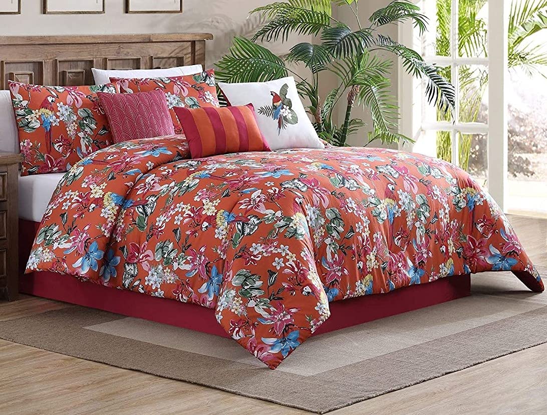 Riverbrook Home Elite Collection 7-Piece Queen Comforter Set - Fiesta Brick/Multi | Soft & Luxurious Bedding for Cozy Nights | Perfect for Master Bedrooms & Guest Rooms