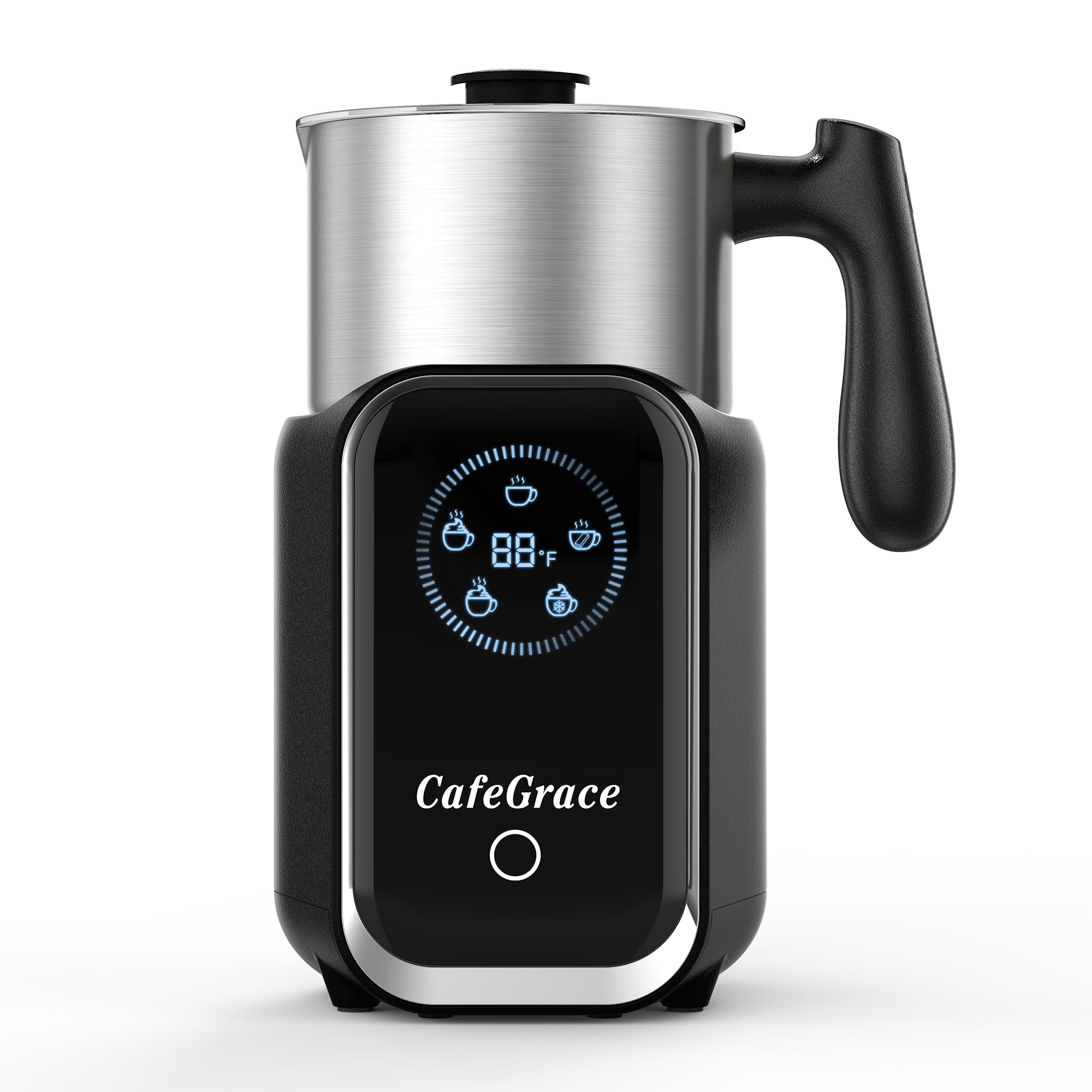 5-in-1 Electric Milk Frother & Steamer - 21oz Removable Dishwasher Safe Frothing Pitcher for Latte, Cappuccino, Hot/Cold Milk & Chocolate Drinks - Perfect for Home Coffee Bars & Office Break Rooms