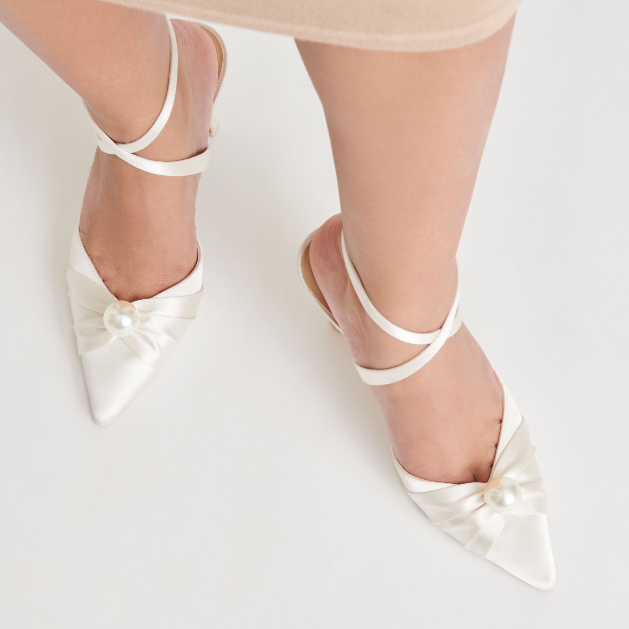 KAYSEY Women's Vanilla Satin High Heels - Elegant Pointed Toe Pumps for Weddings, Parties & Evening Events