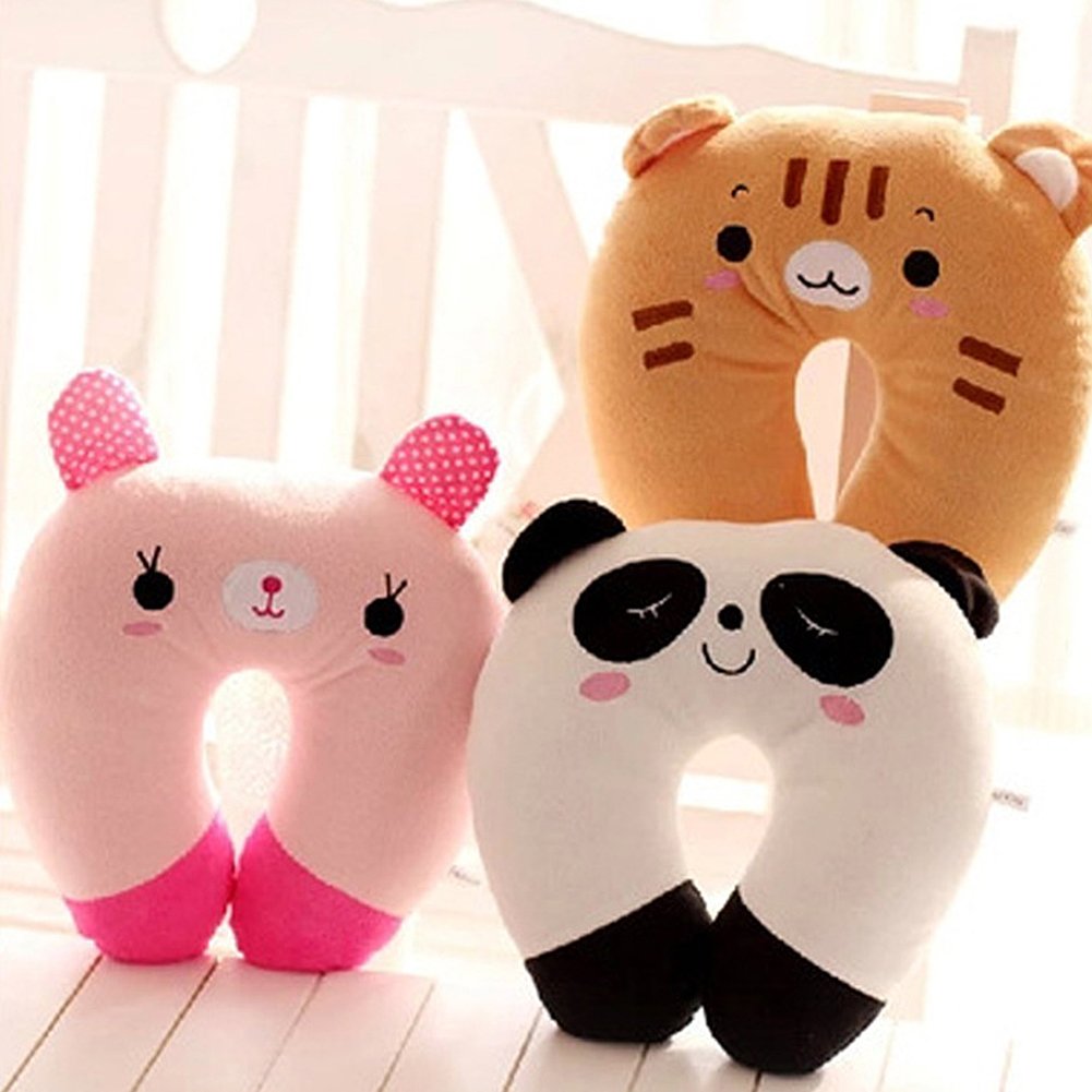 **Soft Animal Travel Pillow for Kids & Toddlers - U-Shaped Neck Support, Plush Head & Chin Cushion, Cozy Airplane & Car Ride Essential - Perfect Gift for Children (Pink Pig)**    *Use Case: Ideal for long flights, road trips, naps, and cozy comfort during travel.*