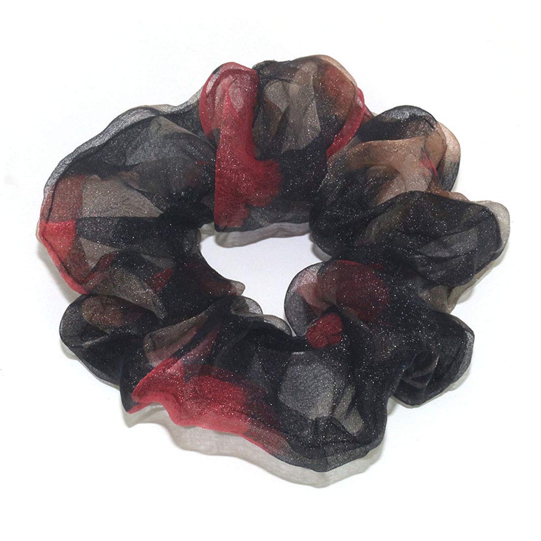 4 Pack Women's Fashion Chiffon Tulle Elastic Hair Bands - Soft Ponytail Holders, Hair Rings & Scrunchies for Women & Girls (Perfect for Work, Gym, Party & Everyday Use)