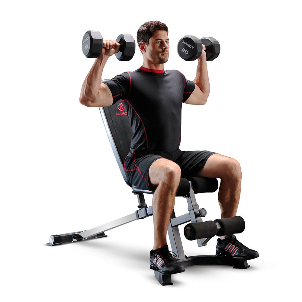 Marcy SB 510 Utility Weight Bench - Adjustable Strength Training Bench for Home Gym Workouts - Perfect for Dumbbell Exercises, Sit-Ups & Full-Body Workouts