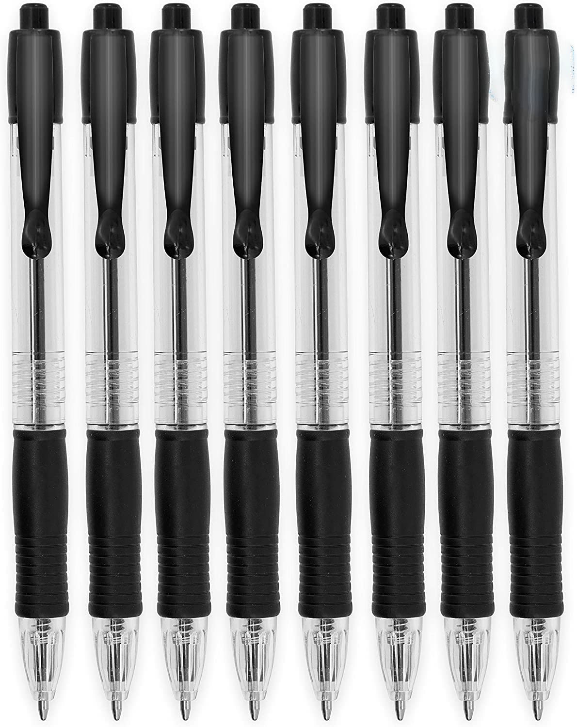 Emraw 4 Black Retractable Ballpoint Pens - Smooth Writing, Comfort Grip, 48-Pack for Home, School, Office & Workspace - Ideal for Note Taking, Journaling & Everyday Use