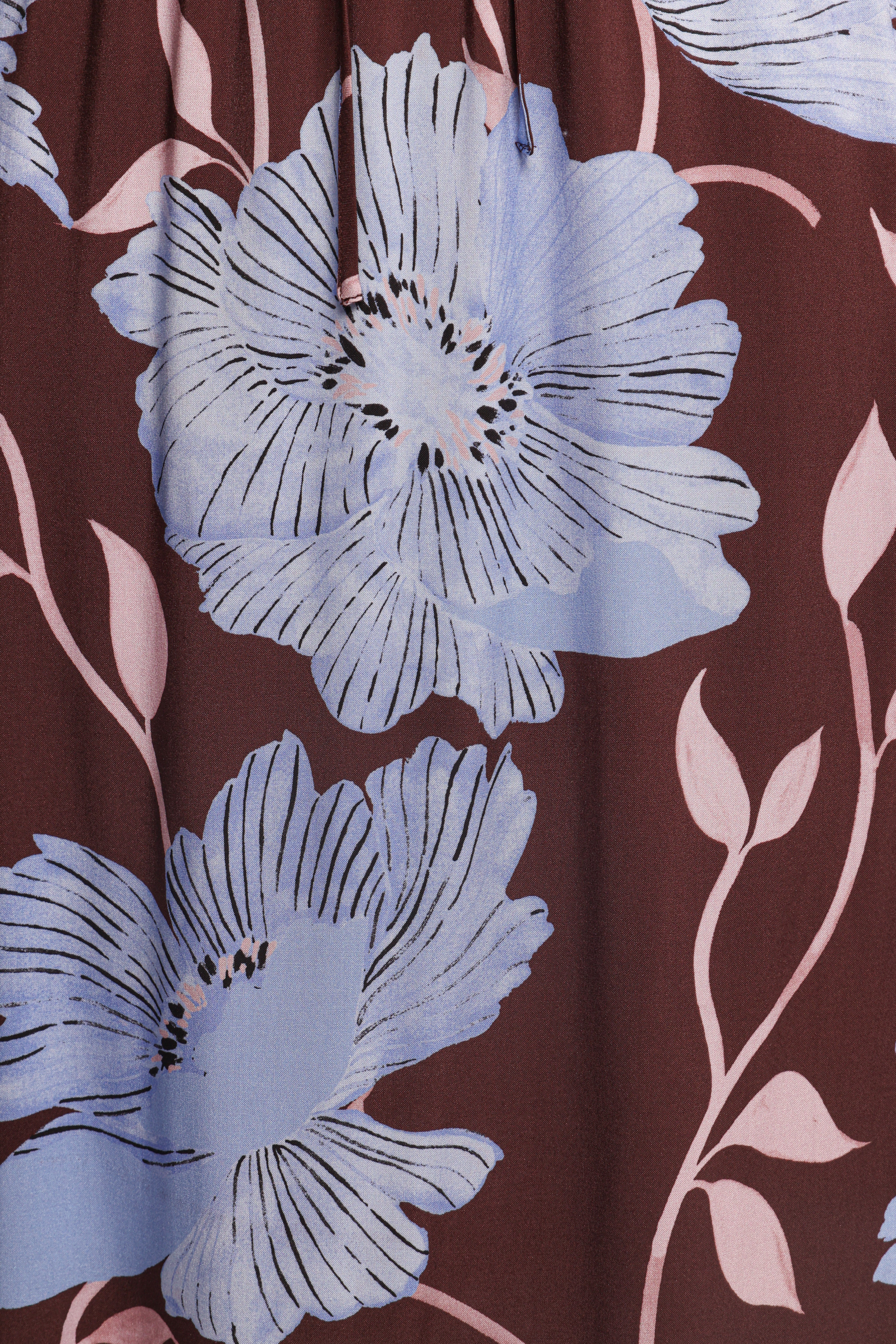 Angie Top Blue Poppies Floral Print Women's Blouse - Perfect for Casual Outings, Date Nights & Summer Vacations