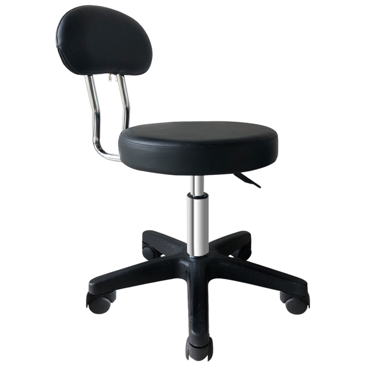 Choice Hydraulic Adjustable Height Rolling Stool with Backrest - Ergonomic Rolling Chair for Salon, Tattoo, Medical & Office Use - Heavy Duty Casters & Padded Seat RSWB211/2
