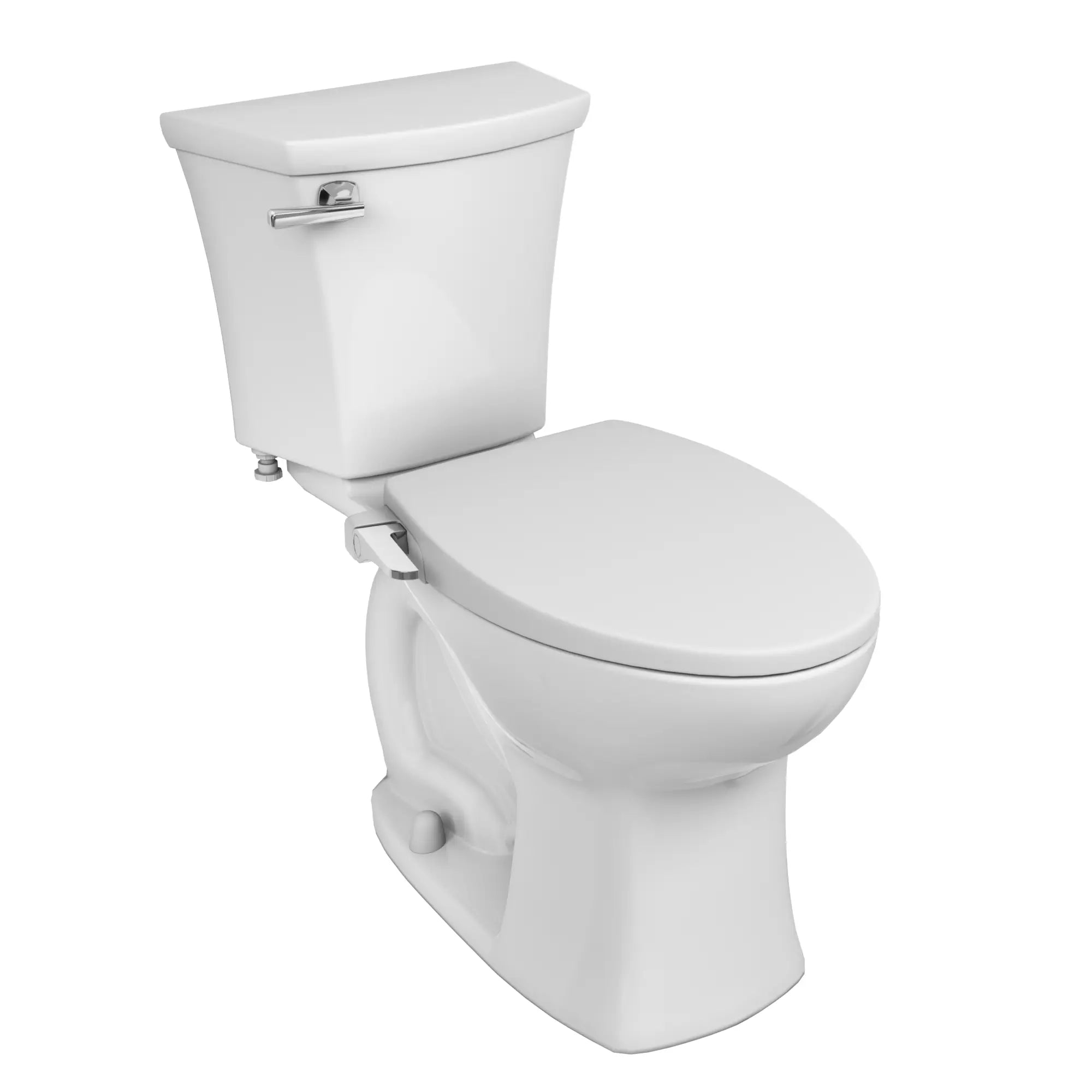 Edgemere® Two-Piece 1.28 GPF/4.8 LPF Elongated Toilet with AquaWash® Slim Non-Electric Bidet Seat - Chair Height, Water-Saving Design for Modern Bathrooms - Includes Wax Ring for Easy Installation