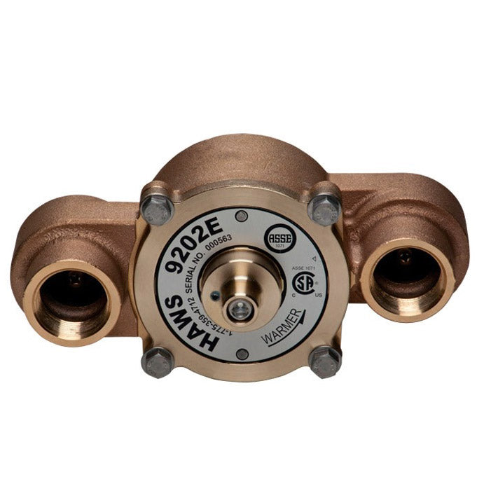 Haws 9202E Thermostatic Mixing Valve for Drench Showers - Tepid Water Temperature Control (Gauges Not Included) | Perfect for Emergency Safety Showers & Industrial Wash Stations