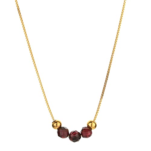 Yellow gold chain+Garnet Crystal