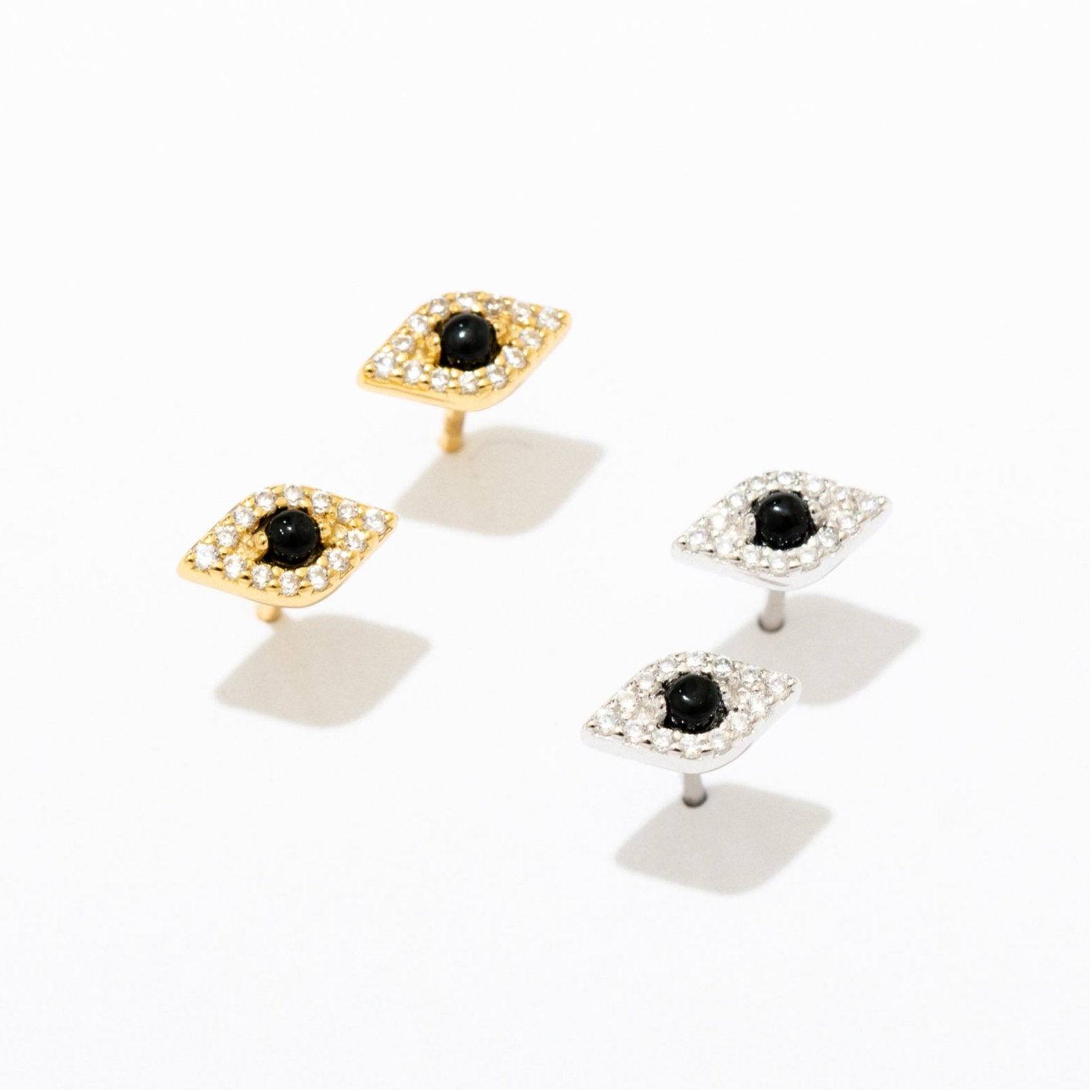 Evil Eye Stud Earrings for Women - Protection Jewelry, Hypoallergenic Stainless Steel - Perfect for Everyday Wear, Gifts & Spiritual Healing
