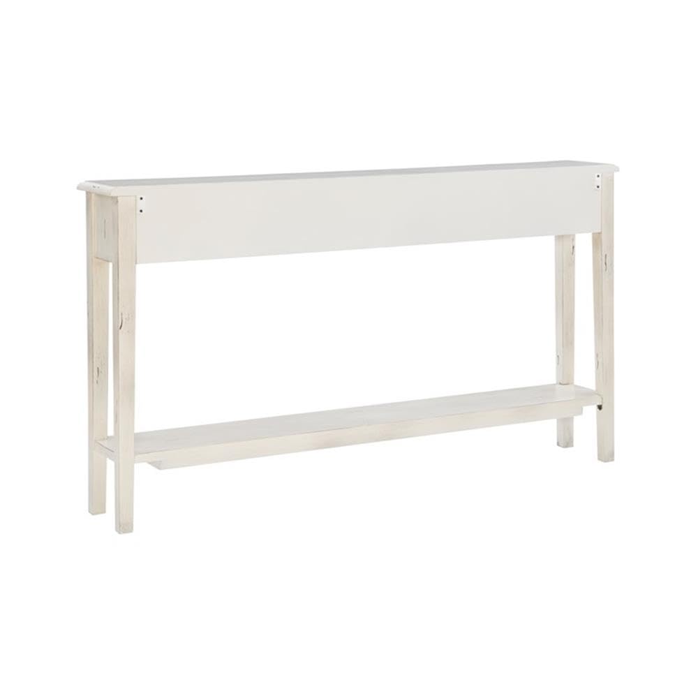 Pemberly Row Transitional Wood Console Table in Cream - Elegant Entryway Furniture for Hallway, Living Room & Foyer Decor