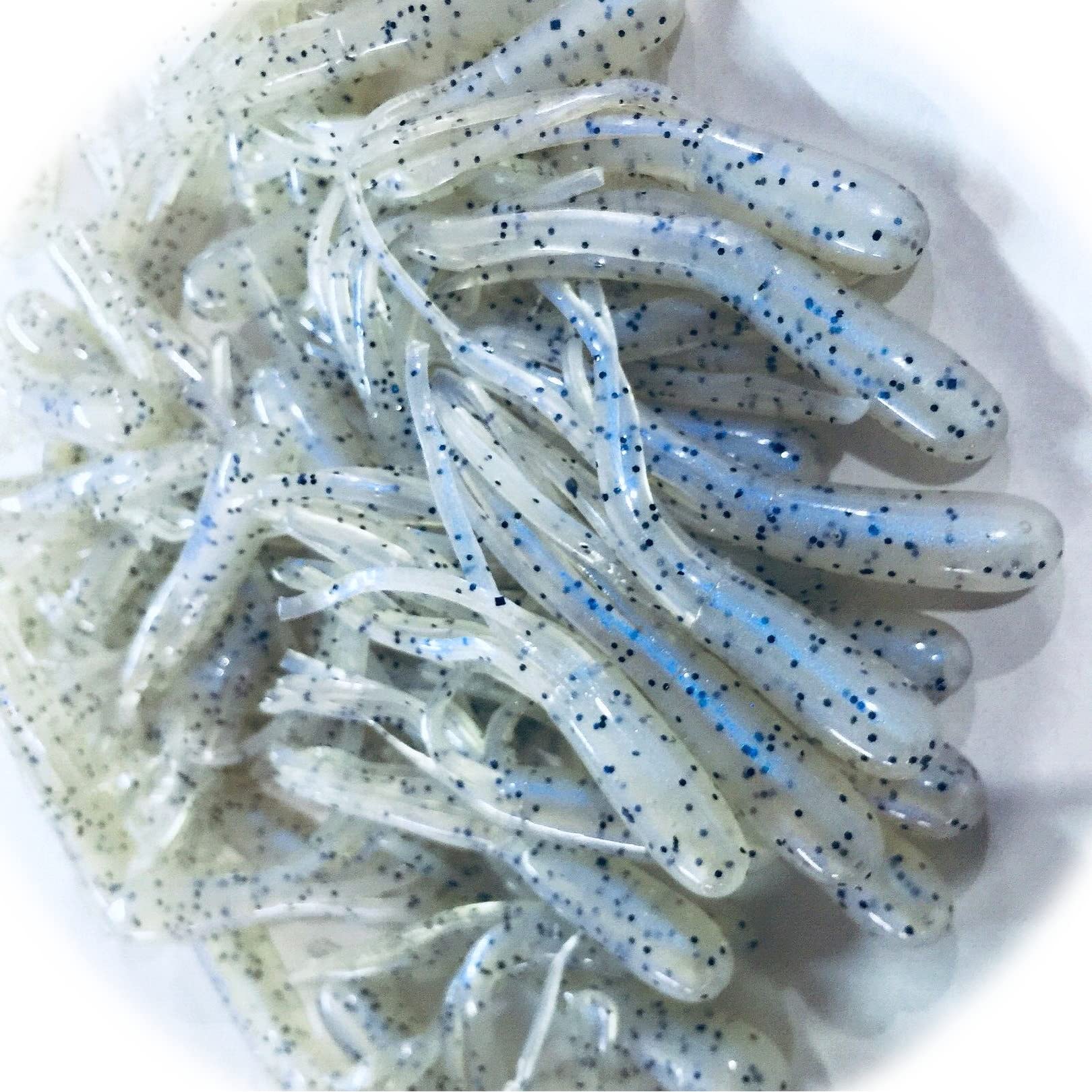 50 Pack Crappie JIG Tubes Monkey Milk Fishing Lures - Soft Plastic Bait Set GR-0036LC for Freshwater & Ice Fishing - Perfect for Crappie, Bass, and Panfish